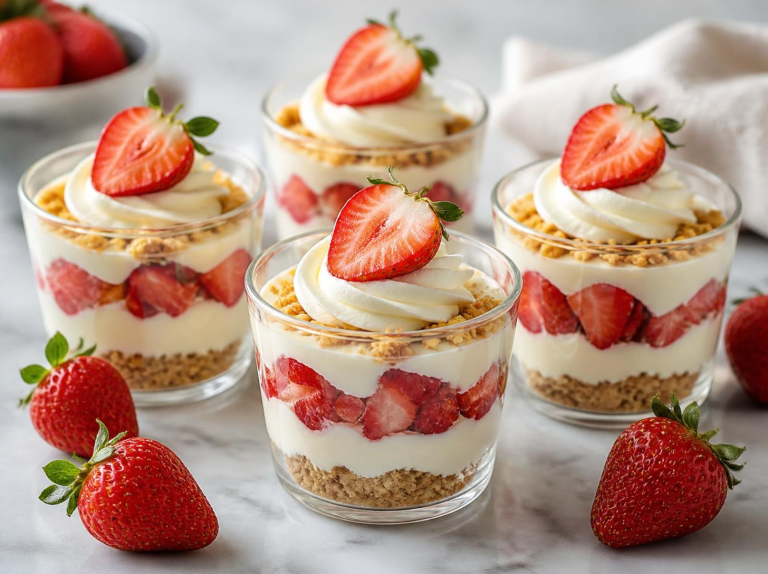 5-Minute No-Bake Strawberry Cheesecake Cups