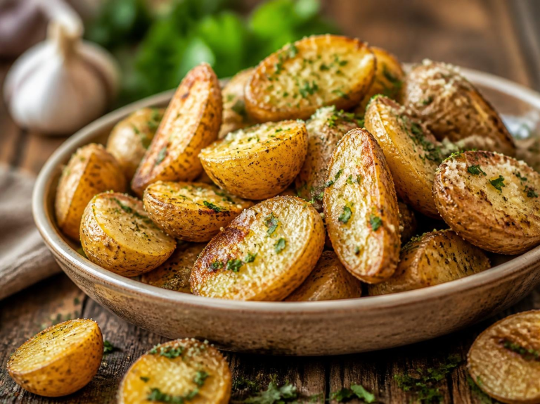 Quick Air Fryer Garlic Parmesan Potatoes